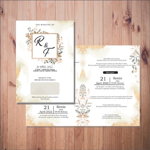 ( Undangan Tasikmalaya) Undangan Pernikahan Rustic Custom, Vintage, Cantik, ELEGAN