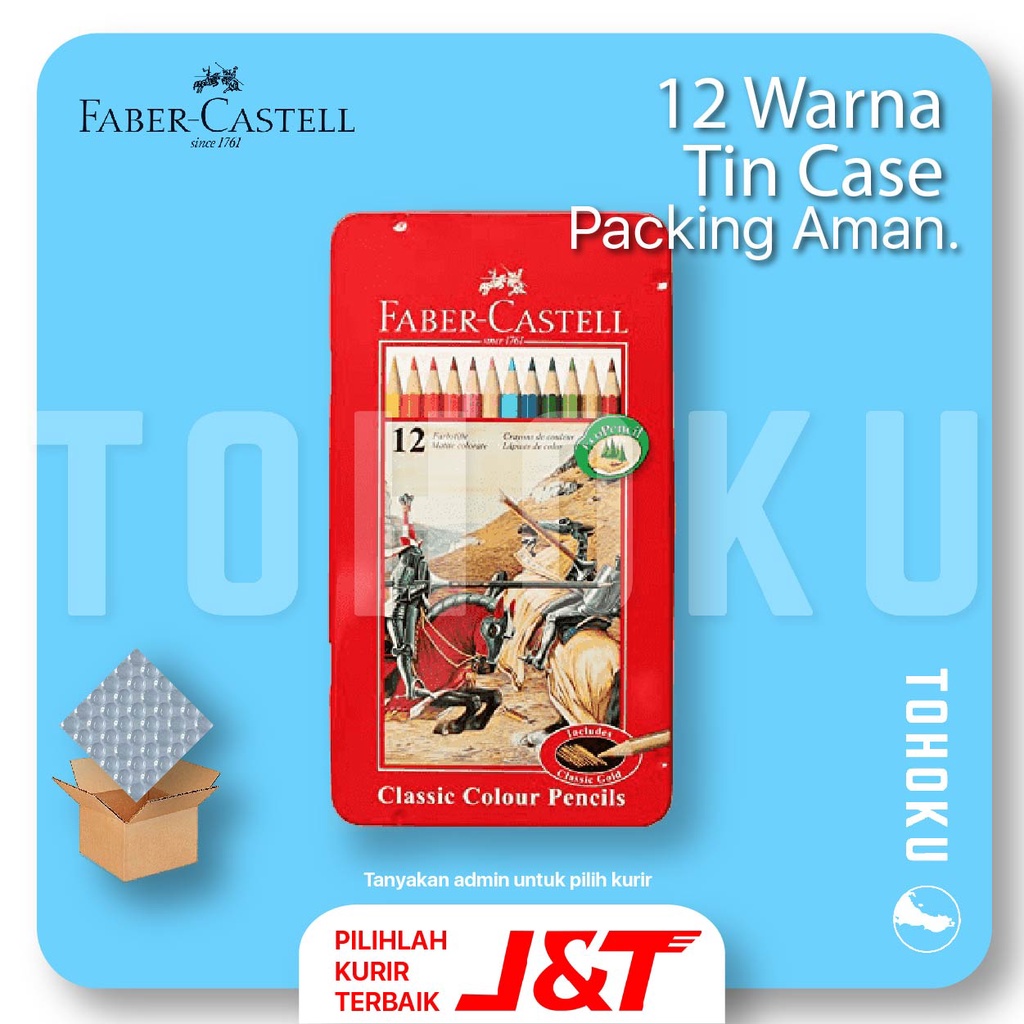 

(Kotak Kaleng) Pensil Warna 12 Faber Castell Tin Case