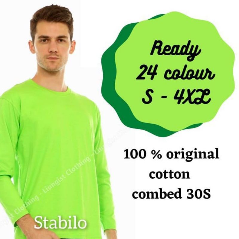 Baju Kaos Polos Oblong t-shirt Pria Lengan Panjang Pendek Cotton Combed 30s Oversize Jumbo Big size 
