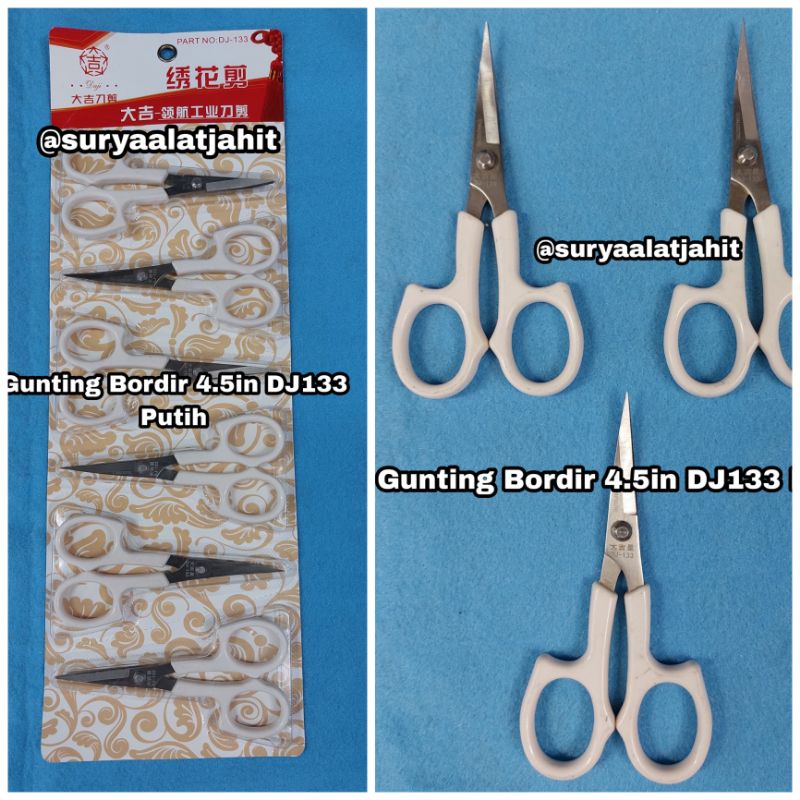 Gunting Bordir 4.5in (11cm) DJ133 Putih kwalitas bagus rp.15.000/1pcs