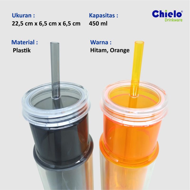 Jual Tumbler Chielo Ovolo Botol Minum Sedotan 450ml Shopee Indonesia 3906