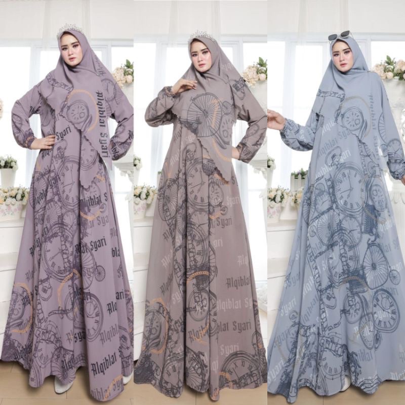 Gamis syari original premium by alqiblat - gamis cantik gamis kekinian gamis ceruty