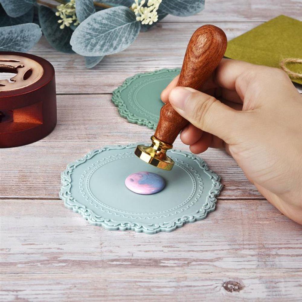 Solighter 4pcs Sealing Wax Demold Board Brithday Party Paint Backing Untuk Pernikahan Bantalan Stempel Lilin Lembut