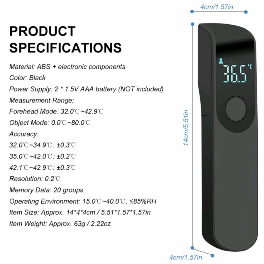 Thermometer Infrared ThermoGun IR-FM01 Thermo Tembak Termo Non Contact