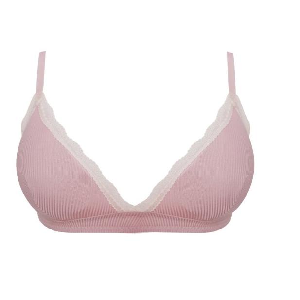 Bra Young Curves Rib Lace Triangle C02-100122 - Peach, M