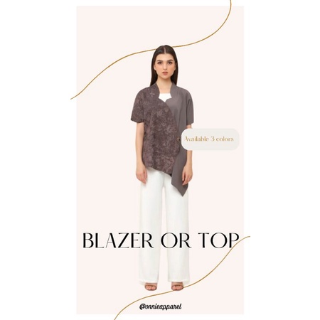 Blazer Two tone scallop korean blazer