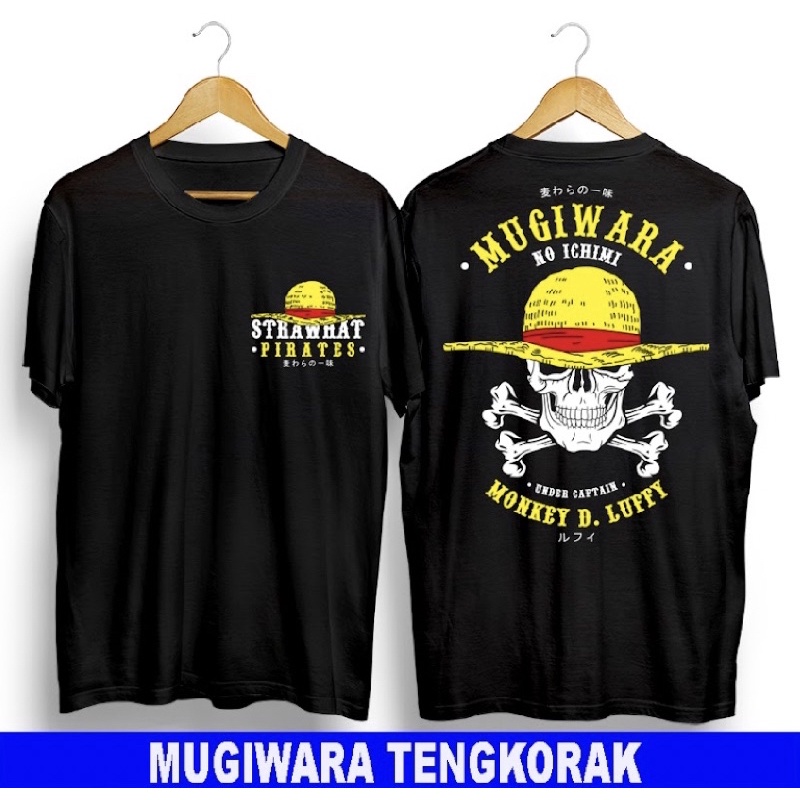 T-shirt Kaos/Baju Distro Original Baju One Piece Mugiwara Tengkorak