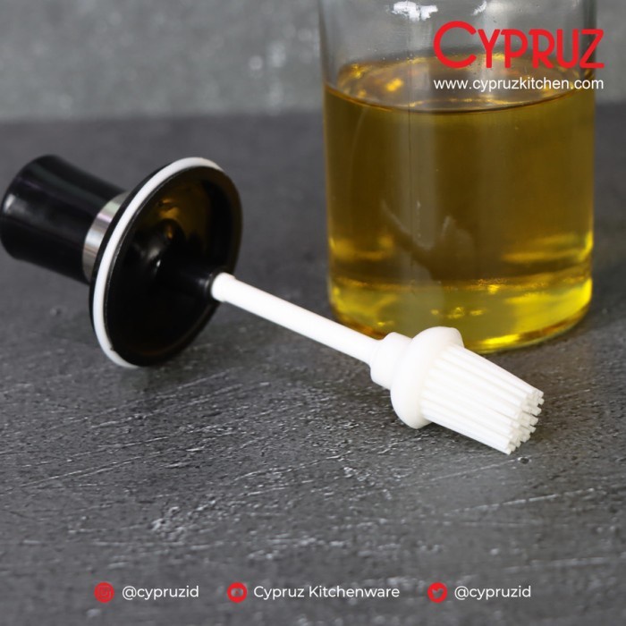 Cypruz HT-0901 Tempat Bumbu Kaca Sendok Kuas 250ml