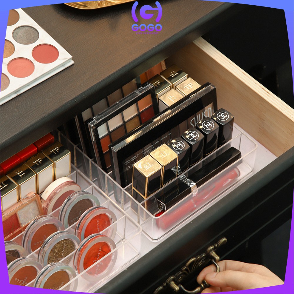 GOGO-K41 K44 Rak Akrilik Kosmetik 7 Grid Cosmetic Organizer / Tempat Penyimpanan Make Up Kosmetik