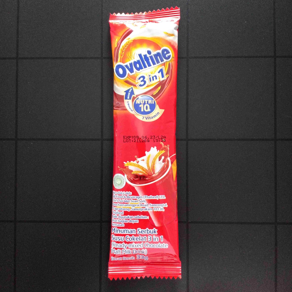 Ovaltine Sachet 22gr 3in1 3 in 1 Minuman Susu Serbuk Bubuk Coklat Cokelat Malt Chocolate Drink 22g 22 g gr gram