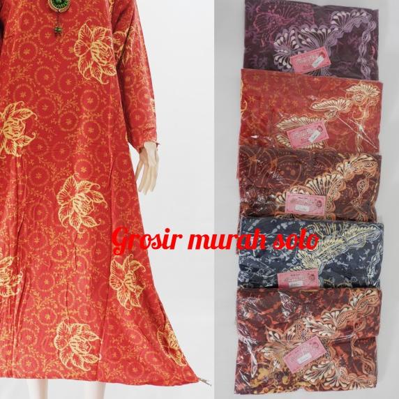 Daster Muslim jumbo bordir baju tidur santai longdress batik