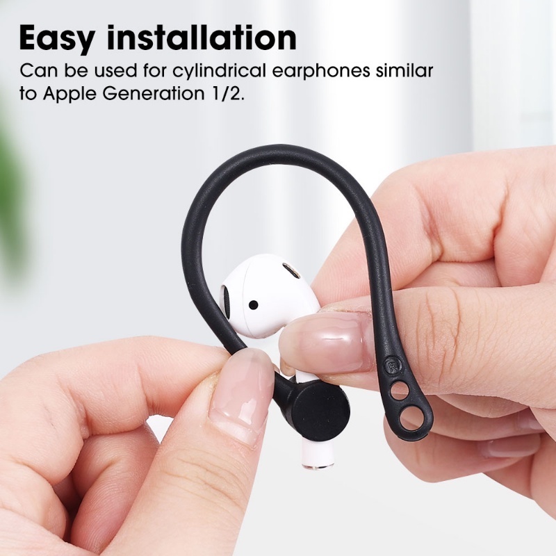 1 Pasang Kait Telinga Bahan TPU Anti Hilang Untuk AirPods 1 / 2 Generation