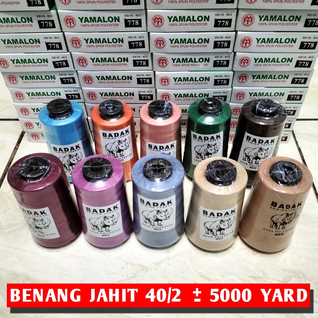 Kadung Tresno 1 Pcs Benang Jahit 40/2/Benang Jahit 5000 Yard/Benang Jahit /Benang Jahit Badak/Toko
