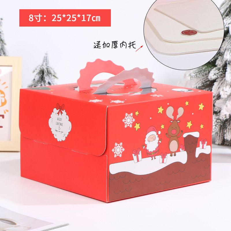 KOTAK KUE NATAL 16x16/21X21/25x25 BOX CAKE/LAPIS/BROWNIES MERRY CHRISTMAS MEWAH