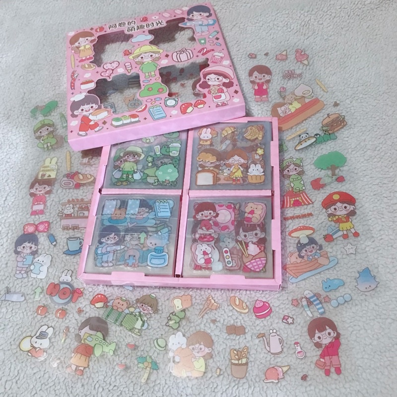 

STICKER LUCU AESTHETIC MOMO RAINBOW PVC 1 LEMBAR