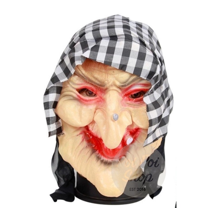 

Topeng Latex Witch Kostum Cosplay Nenek Sihir Murah Halloween Mask - #1
