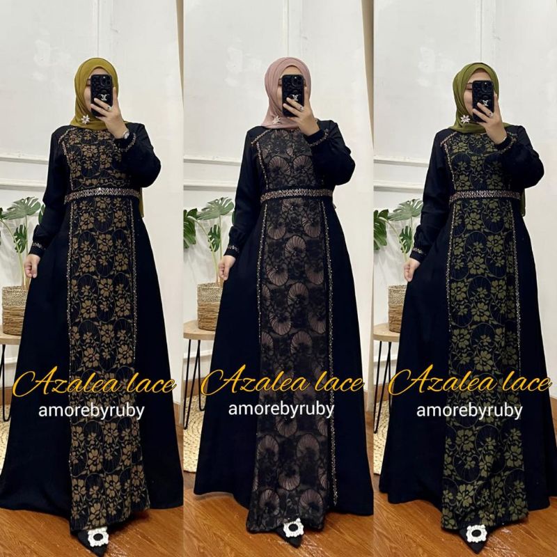 Azalea Lace ory amorebyrubby/gamis aswan/adhista new/abaya jetblack/new lusy