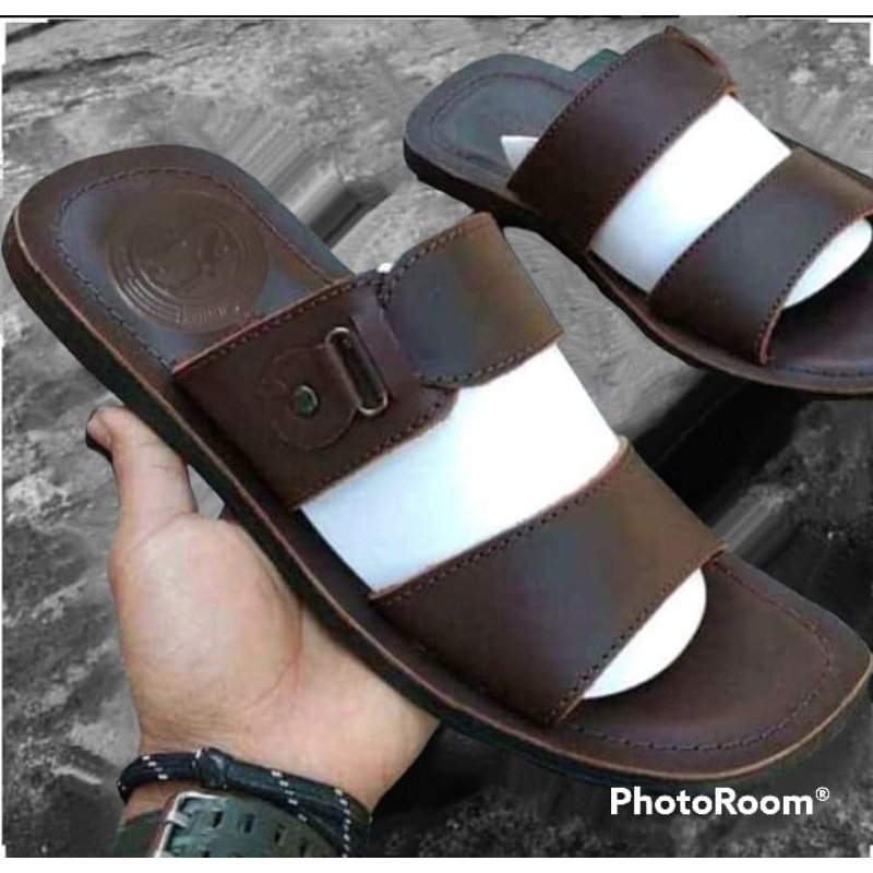 lens foowear|sandal sendal slop pria dewasa asli kulit asli original slide LN206