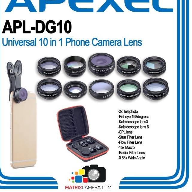Apexel APL-DG10 Universal 10 in 1 Lensa Portable for Smartphone