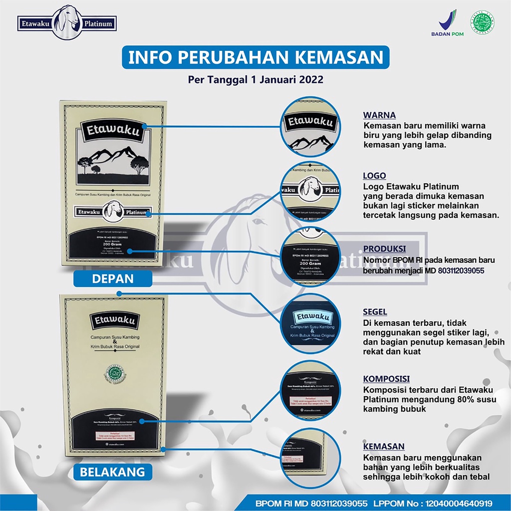 Paket Istimewa 10 Box ETAWAKU PLATINUM - Susu Kambing & Krimer Bubuk - Etawa Kualitas Premium-1