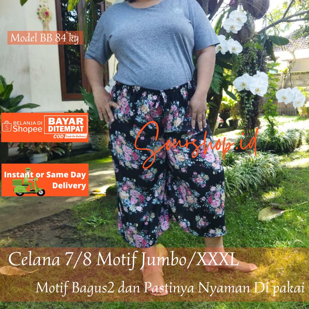 Celana Kulot 7/8 Motif Jumbo XXXL