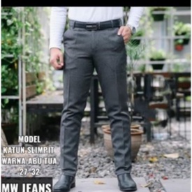 CELANA KANTOR FORMAL PRIA SLIMFIT BAHAN DASAR KAIN WOLL.