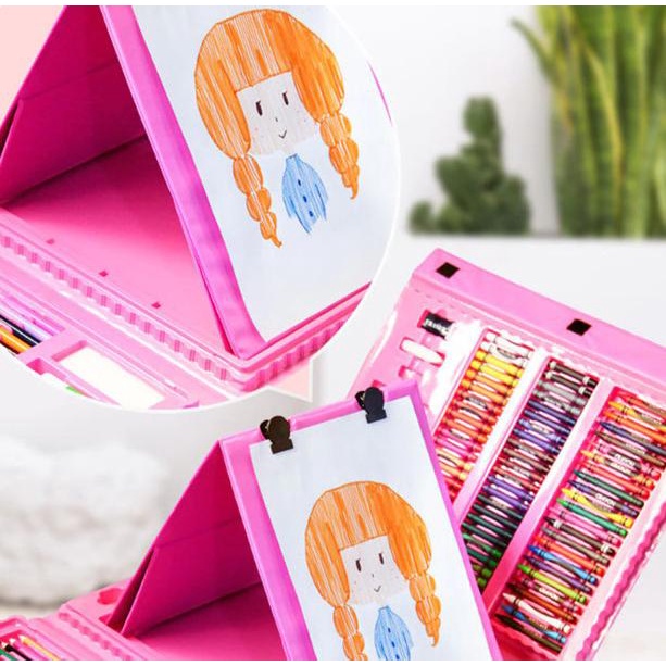 

TERLENGKAP SUPER MEGA ART SET 208pcs Spidol Crayon Set Menggambar - Biru