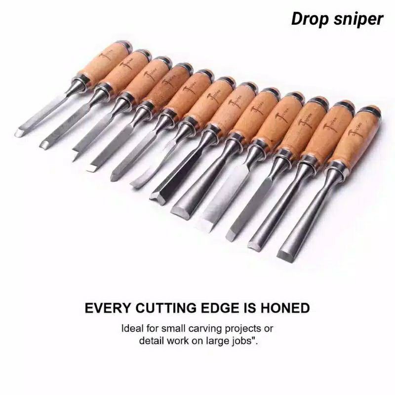ISI 12pcs Pisau Pahat Kayu Bubut Kayu Alat Ukir Tatah Kayu