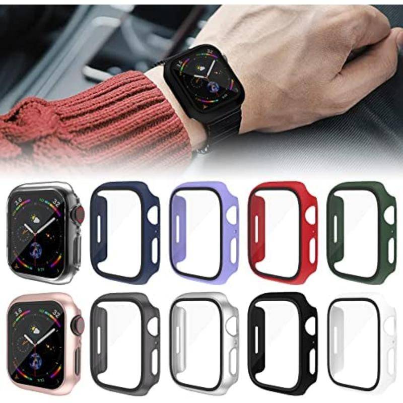 Case Pelindung Layar Tempered Glass Bumper Frame Untuk Apple Watch Seri 8 7 6 5 4 3 2 1 SE2 42mm 40mm 38mm 45mm 41mm 44mm