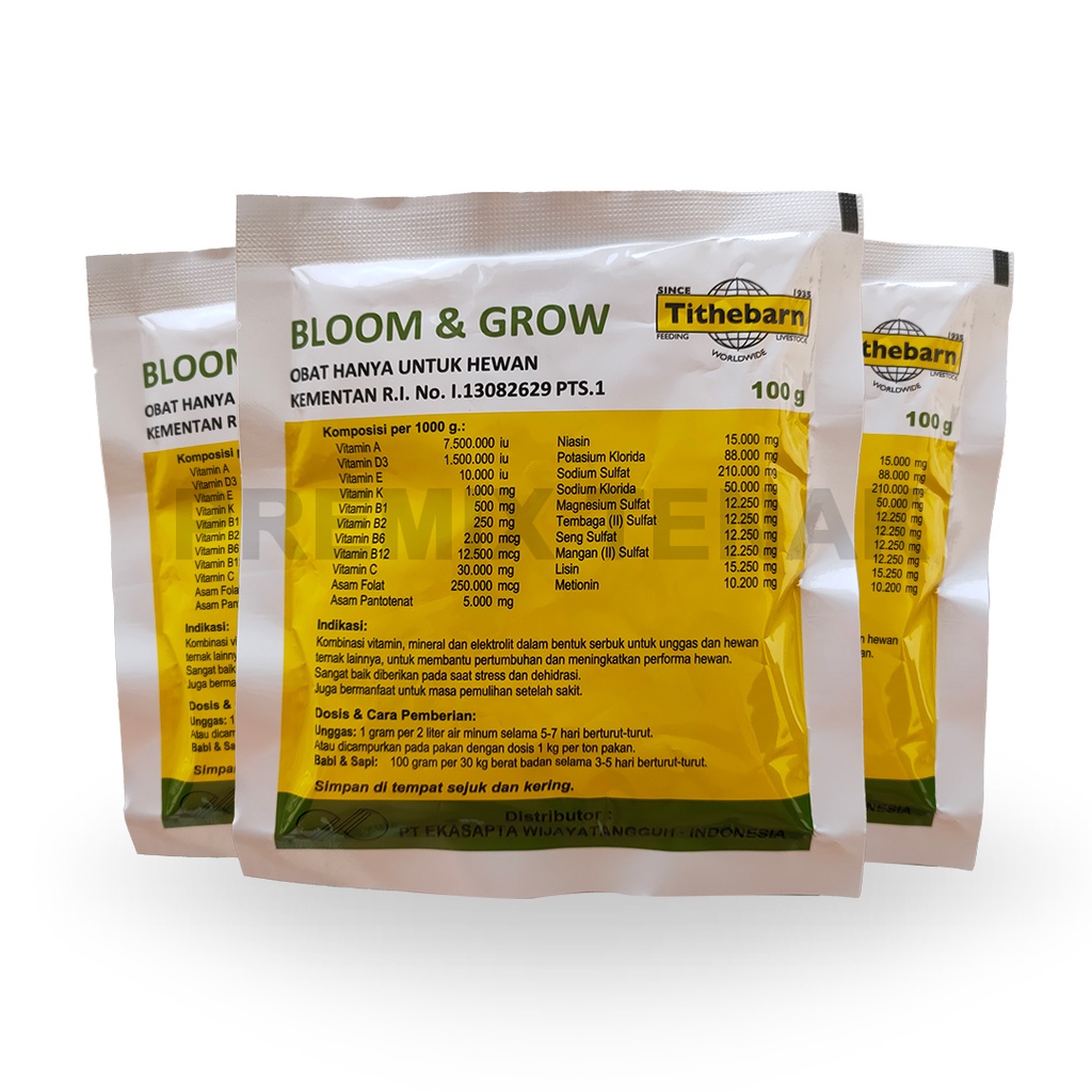 VITAMIN BLOOM and GROW 100 gr | Multivitamin Dosis Tinggi Untuk Ternak Sapi Kambing Domba &amp; Ayam