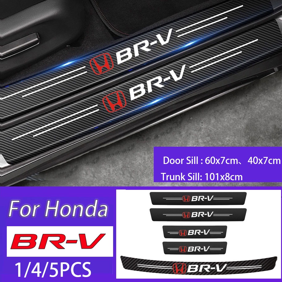 Stiker Pelindung Pintu Bagasi Mobil Honda BR-V BRV Bahan carbon fiber Tahan Air anti Gores