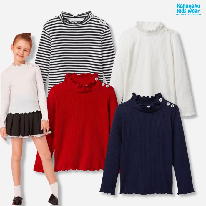 Longsleeve Ribbed Knit Ruffle Trim Turtleneck Janie & Jack For Girls