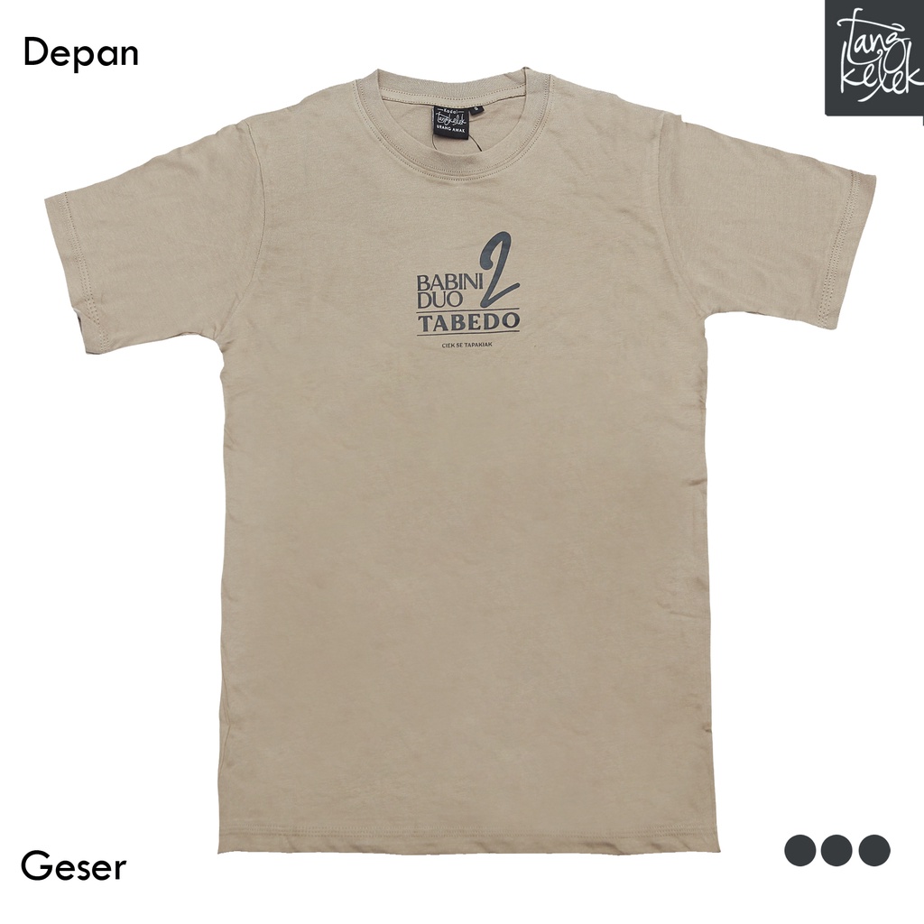 Tangkelek Baju Kaos Babini Duo Tabedo Warna Coklat Muda