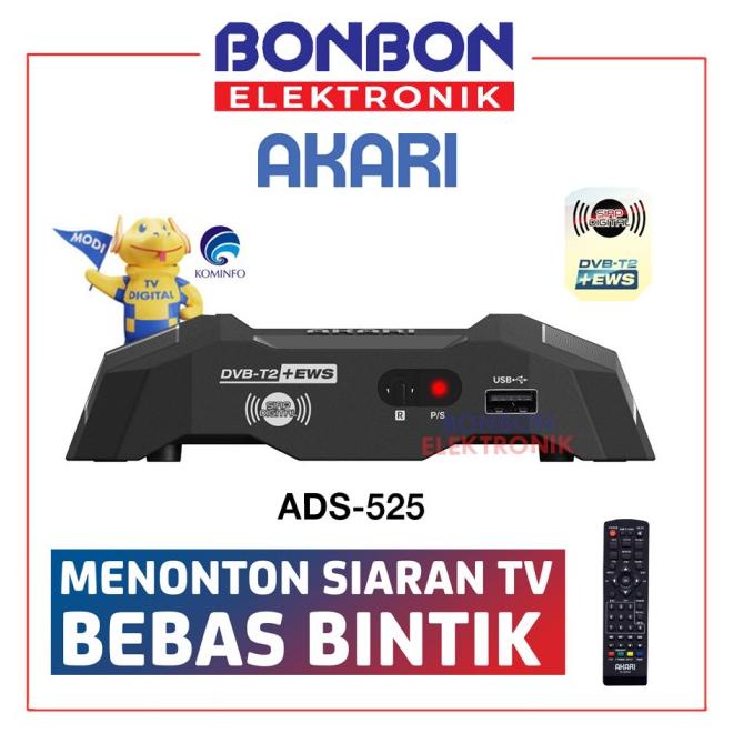 Akari Set Top Box Ads-525 Digital Tv Receiver Stb Dvb-T2 + Ews Ads525