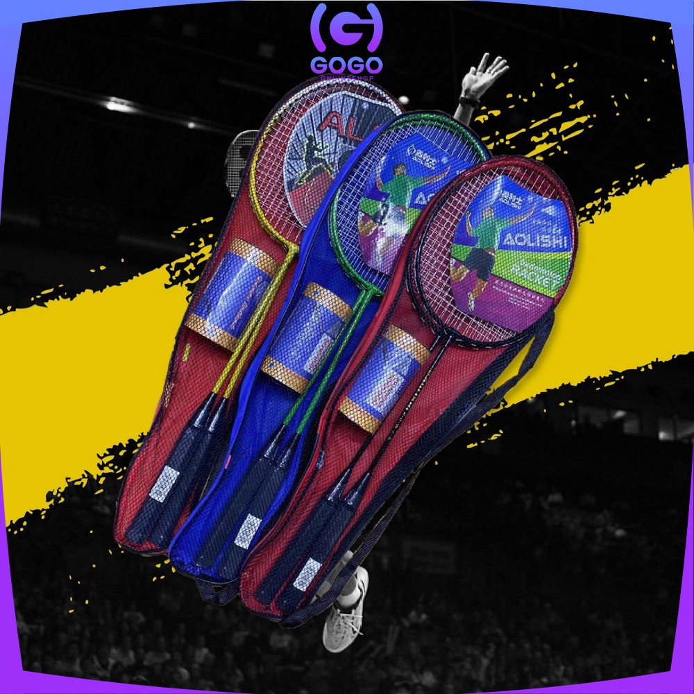 GOGO-O5-O7 Raket Badminton Set Isi 2 Raket Bulutangkis Bonus Tas Bulu Tangkis Alat Olahraga