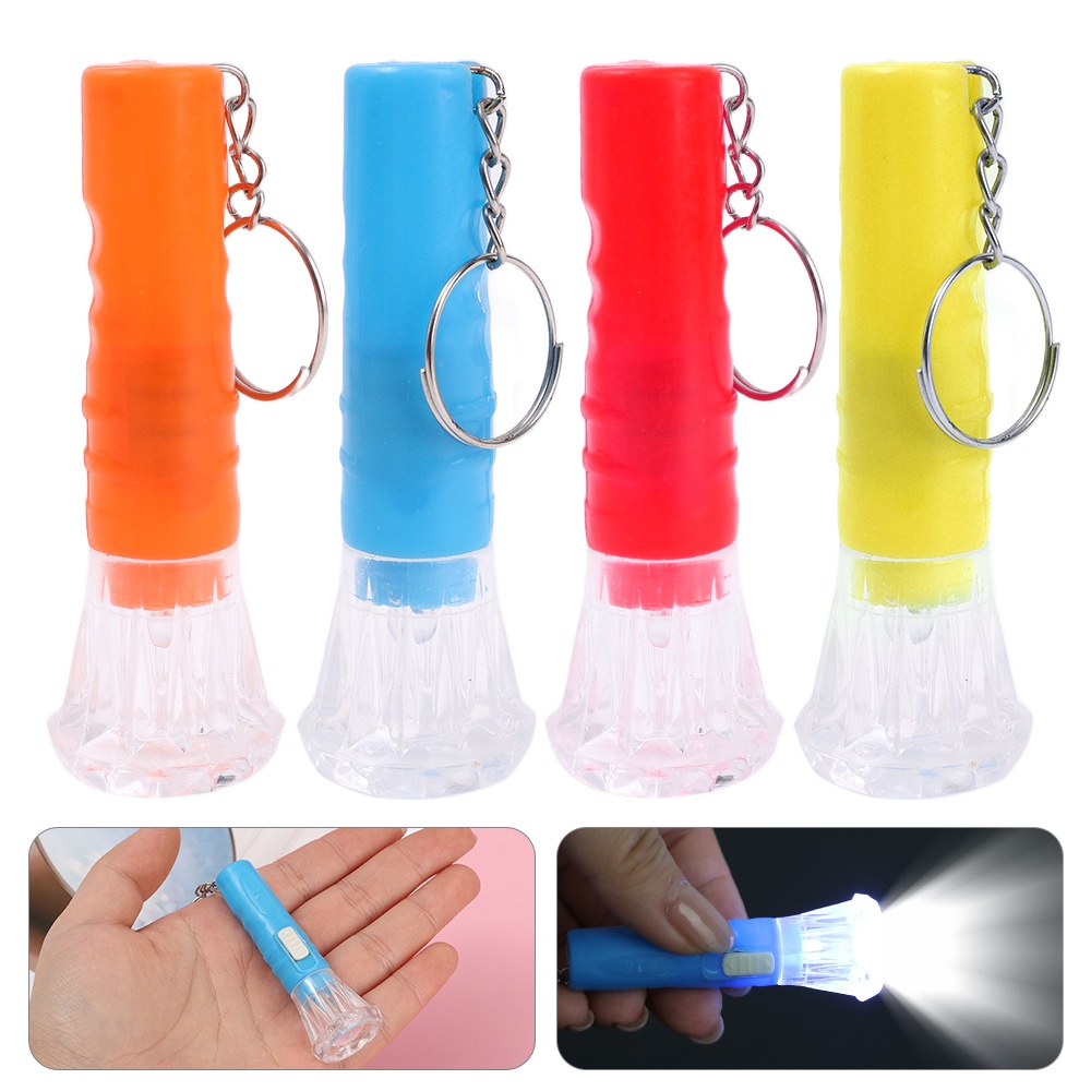 Lampu Senter Mini Luminous Warna-Warni Dengan Gantungan Kunci Untuk Outdoor / Hiking / Camping