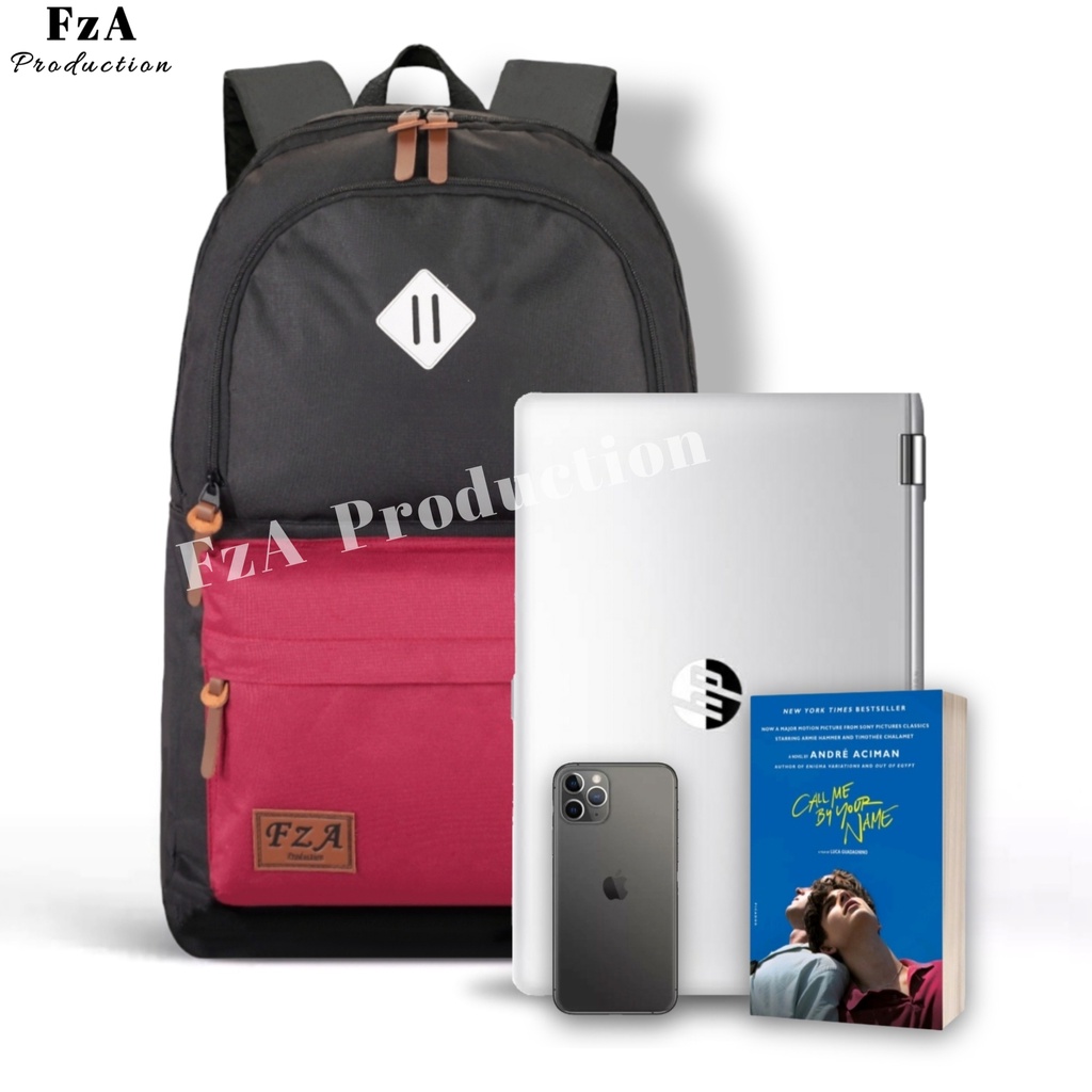 FzA Official - Big Promo..Tas Ransel Distro sekolah kuliah Kerja Tas Pria Wanita Bacpack Tas Ransel Laptop Original - Black Maron