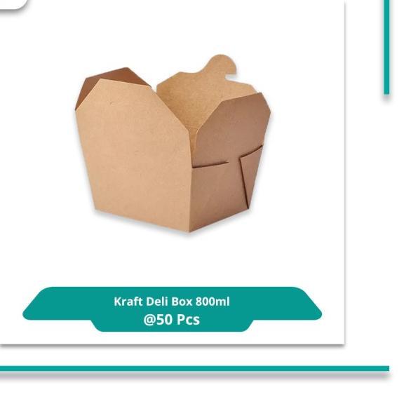 

VirtusPack/Eco Friendly /Paper Lunch Box/ Kraft Deli Box 800 ml / 50ml