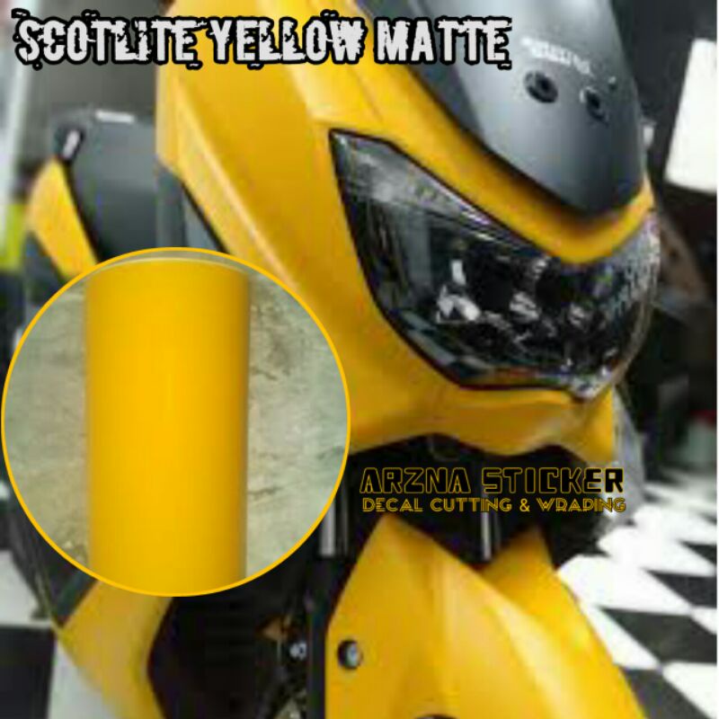 Stiker skotlet kuning doff / skotlet warna kuning doff untuk body motor dan mobil