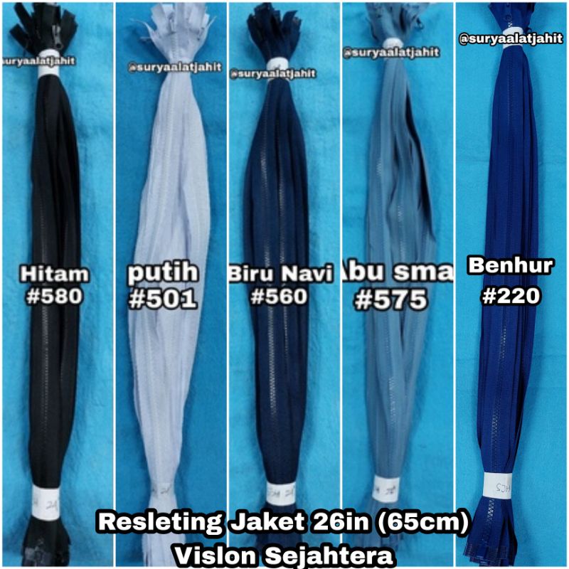 Resleting Jaket 26in/65cm Vislon Sejahtera @1lsn =rp.26.500/l2pcs