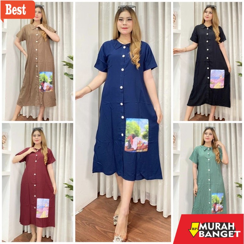 baju hamil modern simple DASTER ARAB EMBLEM ANDIN KANCING || RAYON SUPER GRADE A ORI || KANCING DEPA