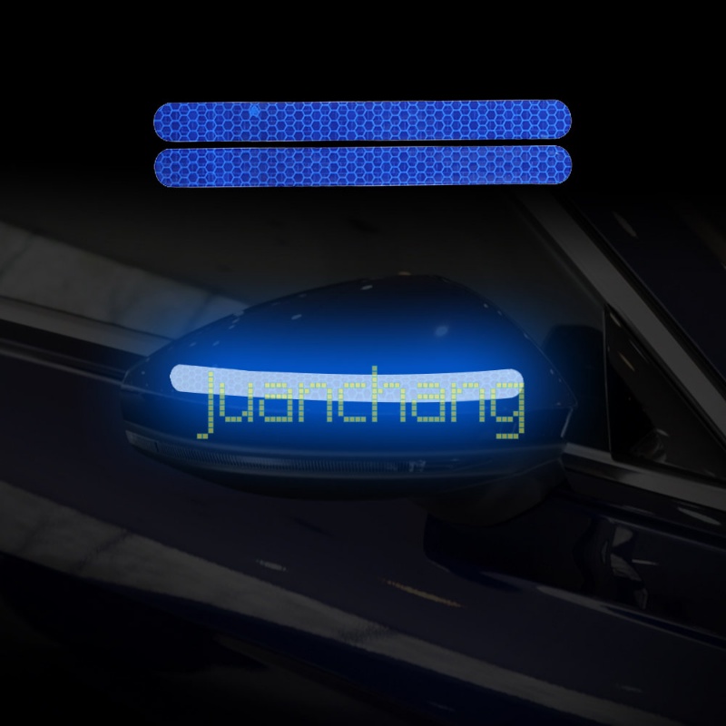 1 / 2pcs Stiker Strip Reflektif Anti Air / Tabrakan Untuk Kaca Spion Mobil