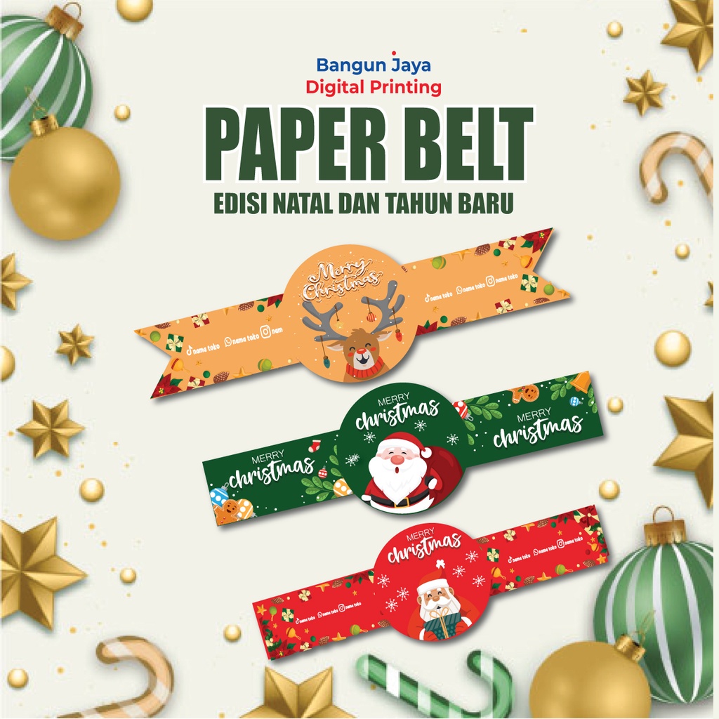 

Stike / Sleeve stiker bulat natal christmas dan tahun baru murah free desain murah