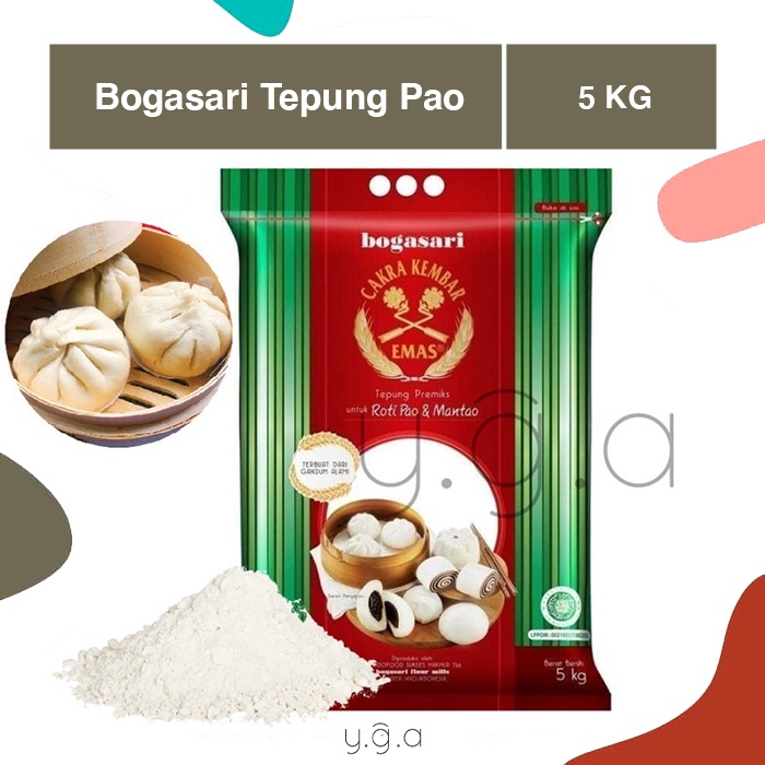 

Tepung Bogasari Cakra Kembar Emas Roti Pao dan Mantao 5KG