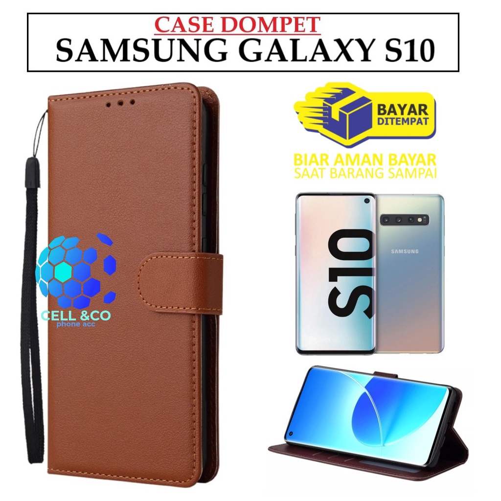 SAMSUNG GALAXY S10 CASE FLIP LEATHER WALLET PREMIUM FLIP CASE BUKA TUTUP KESING HP CASING FLIP CASE WALLET SAMSUNG GALAXY S10