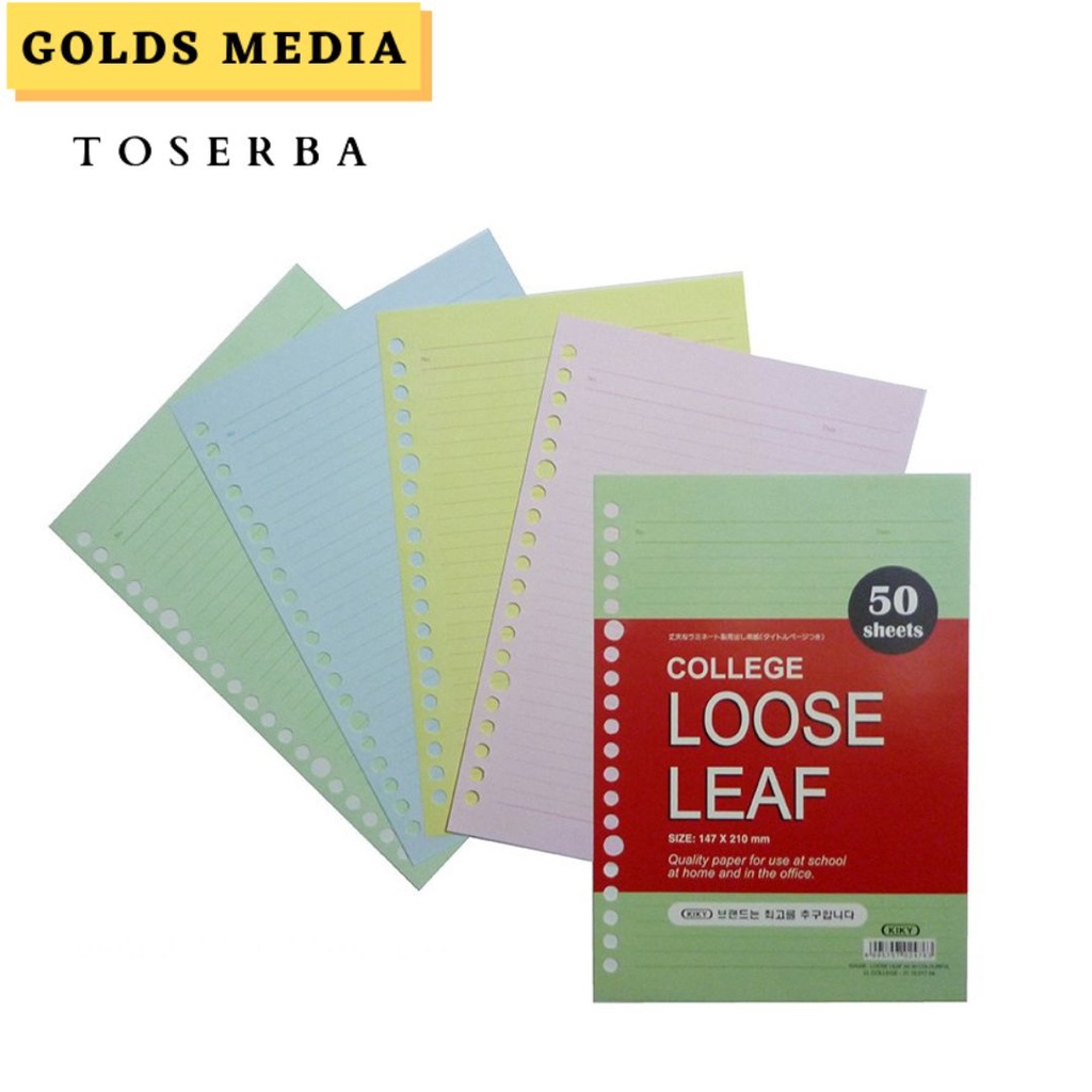 

KIKY Loose Leaf Colorfull / Loose Leaf Warna Ukuran A5 Isi 50