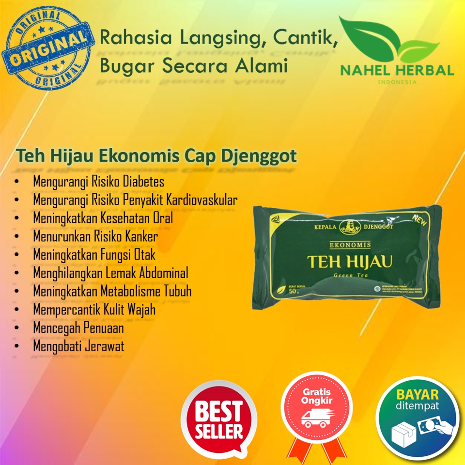 Pelangsing Perut Buncit Badan Cepat Rd Bpom - Kepala Djenggot Teh Hijau Sachet 50Gr Ff - Jamu Diet W