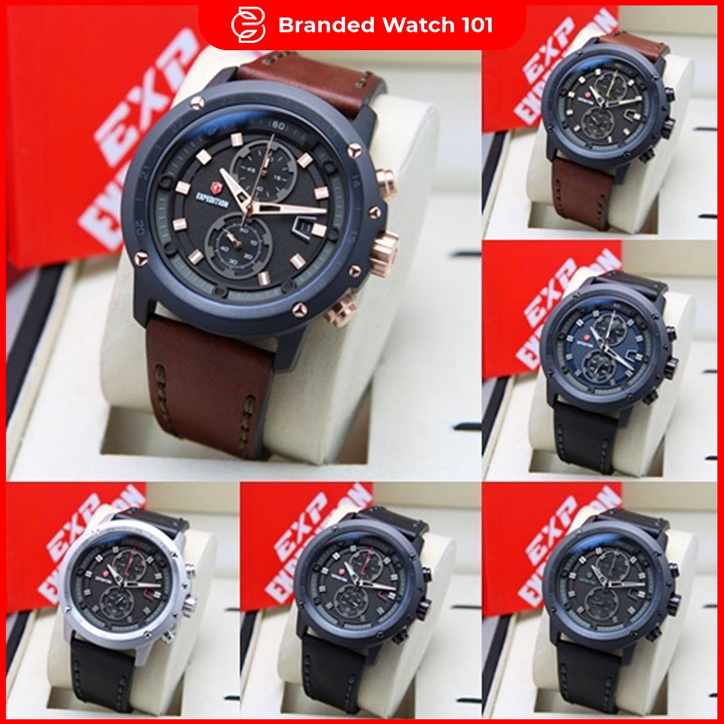 ORIGINAL Jam Tangan Pria Expedition E 6820 / E6820 / 6820 Garansi Resmi 1 Tahun, Leather