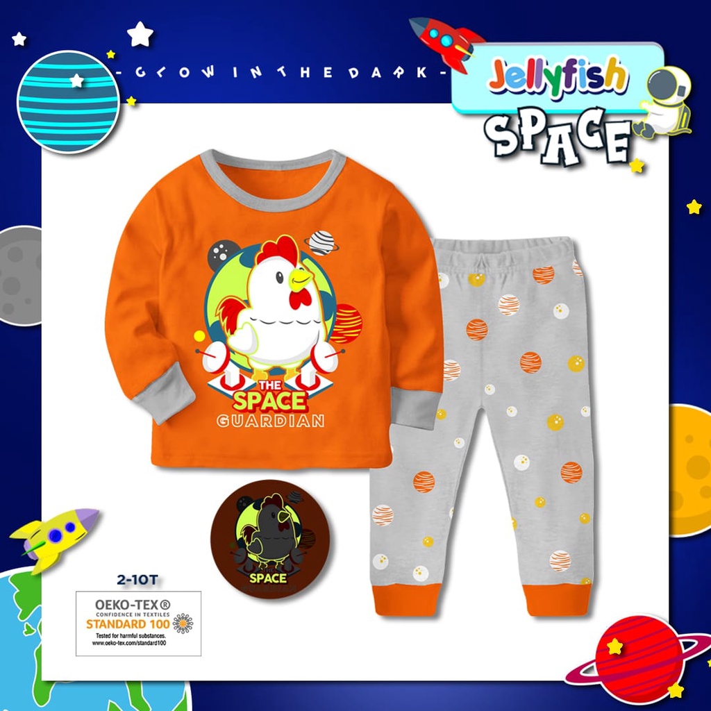 Setelan Anak Laki-Laki Lengan Panjang Jellyfish Space - The Space Guardian