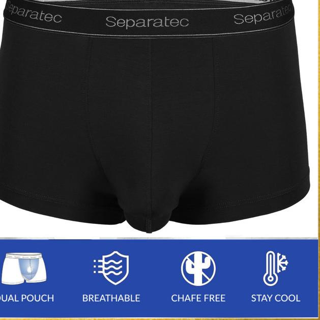Celana Dalam Pria Separatec Trunks Micro Modal Premium 1 Pcs - Hitam - XL